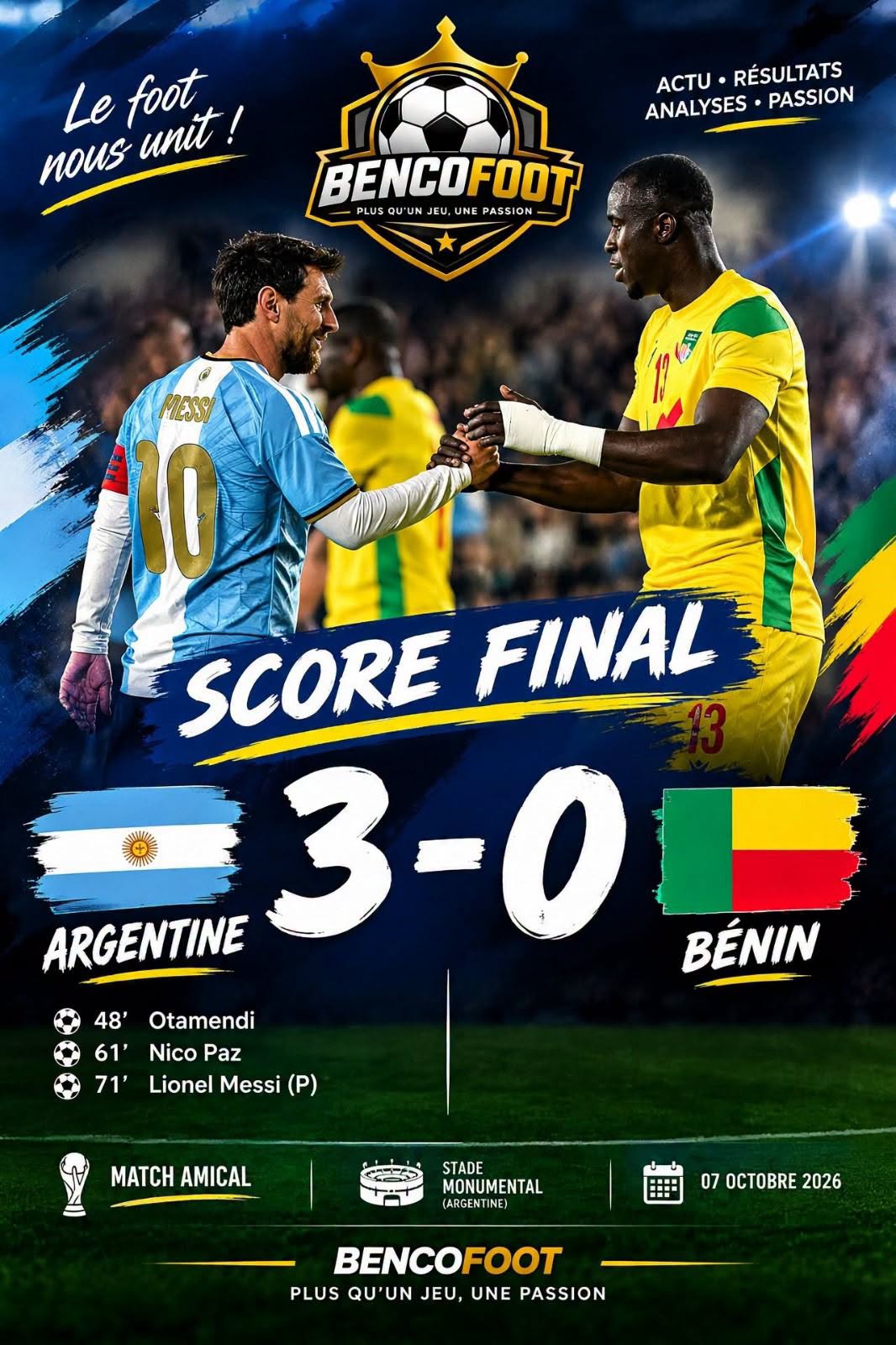 Résultat du match