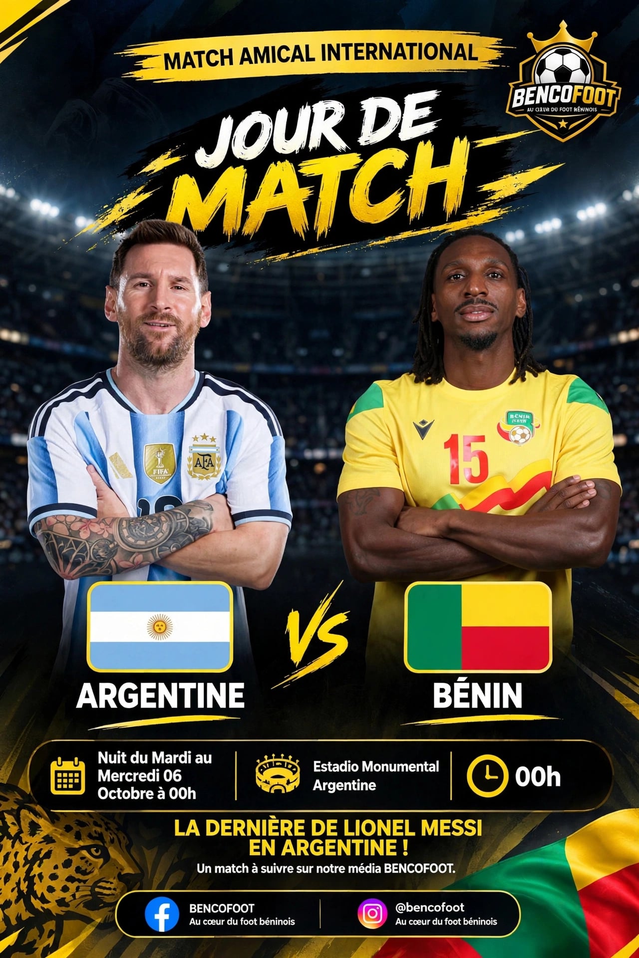 Bénin vs Argentine